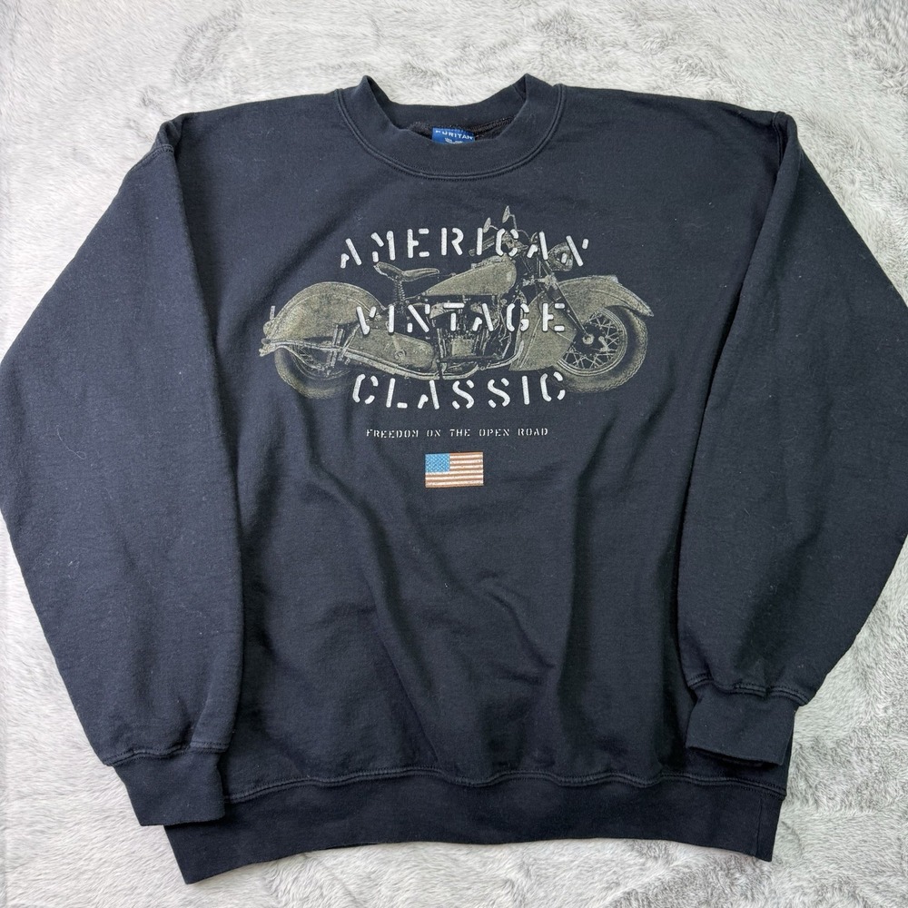 Vintage Y2K American Vintage Classic Biker Crewneck Sweatshirt Men's Size M